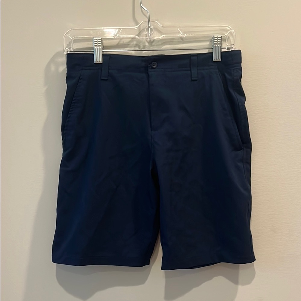 Under Armour - youth boys gold shorts.  Size.  Youth large. Navy